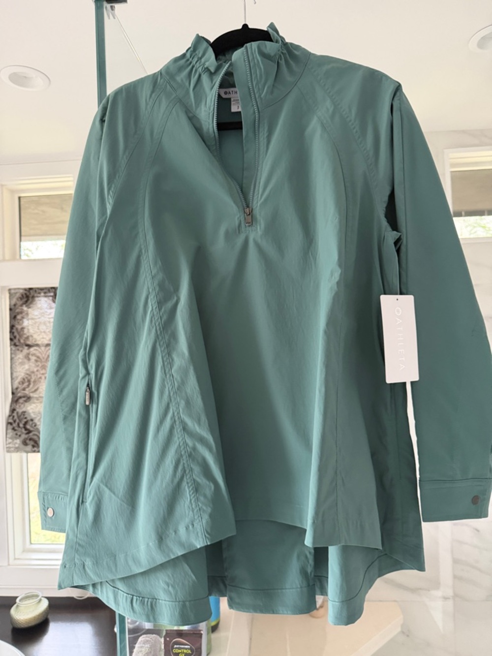 Athleta Seafoam Green Quarter-Zip Pullover